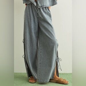 🆕🤍DENIM TIE PANTS (pre order in May)